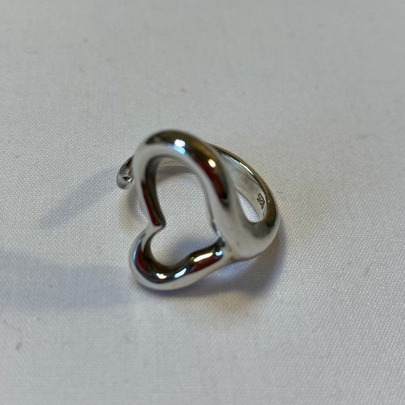 Tiffany & Co. Jewelry - Silver Elsa Peretti Loving Open Heart Ring Size 7